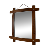 Brutalist wooden mirror 73cm x 86cm