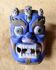 Ancient Balinese mask in polychrome carved wood – protective figure of the t