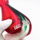 Vase sculpture murano michele onesto oball sommerso rouge vert 23.5cm