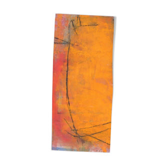 Tableau art contemporain sur fond orange