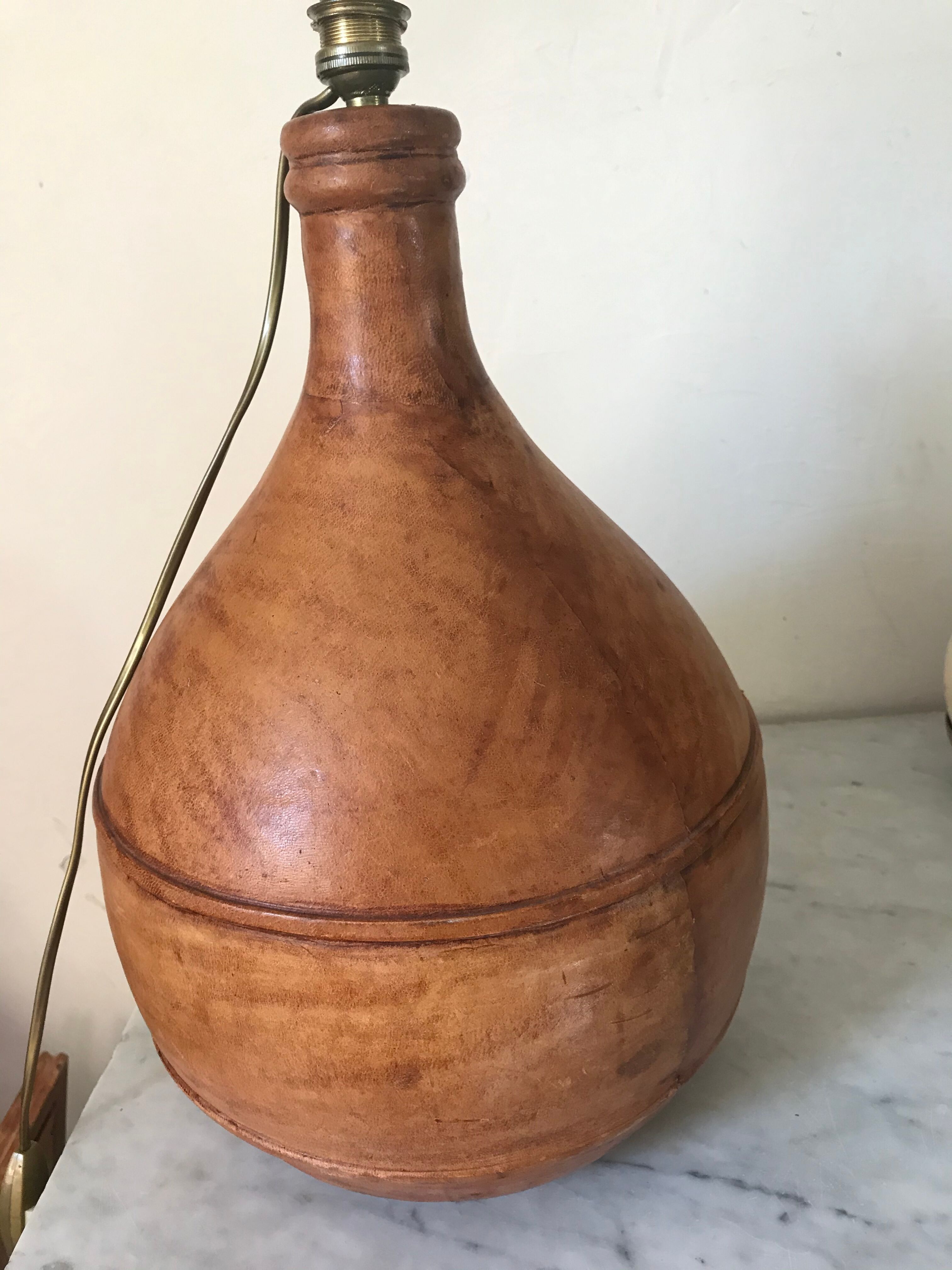 Vintage leather lamp 40 cm