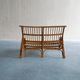 Mid-century rattan & bamboo two-seater lounge sofa