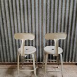 Pair of Nicole Vintage high chairs - Workshop stool
