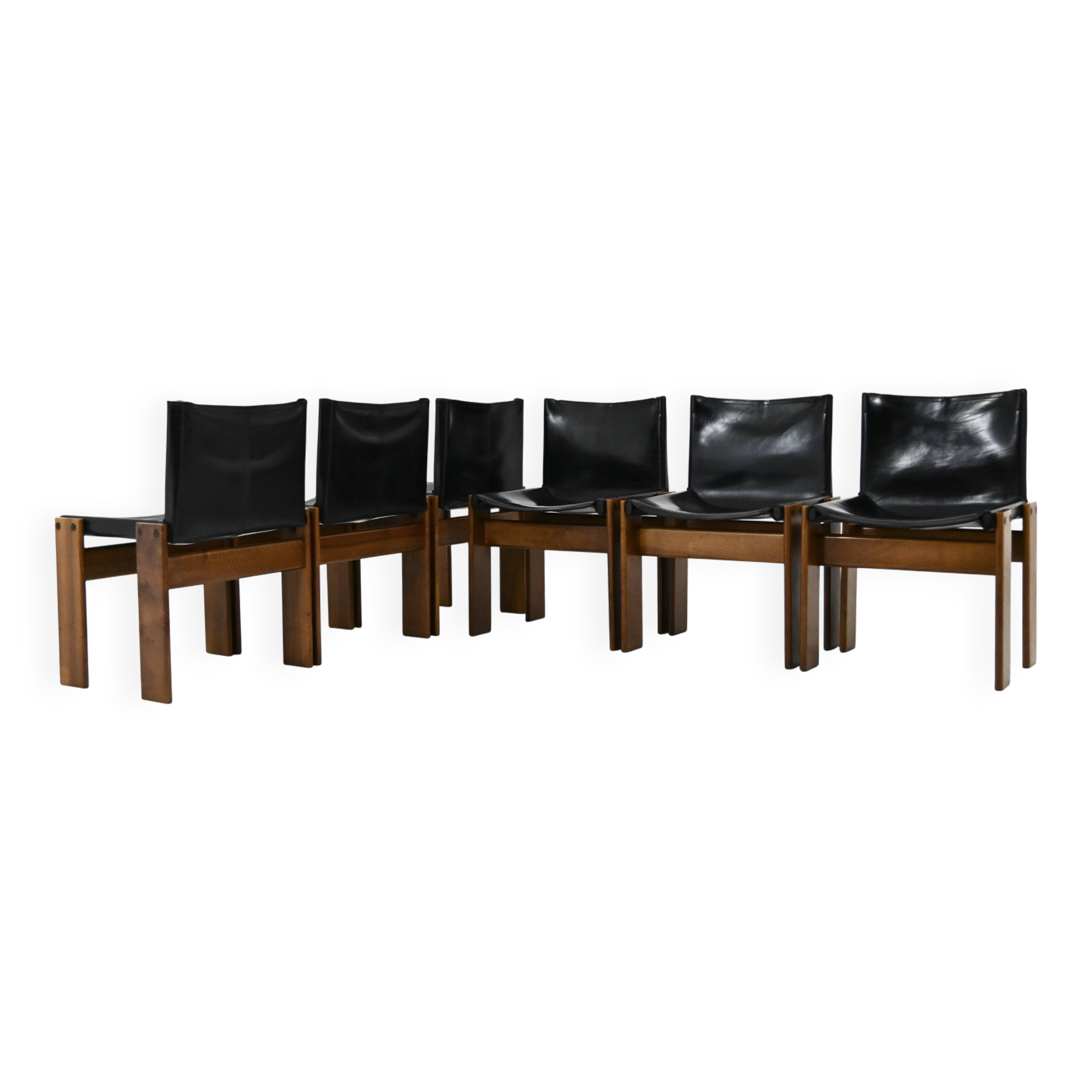 Set of 6 Monk Dining Chairs by Afra & Tobia Scarpa for Molten