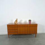 Dressoir en teck plus fin barkast avec lades et klepdeuren