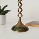 Twisted vintage candlestick in enamelled solid brass