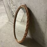 70s wicker mirror