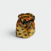 Trompe-l'Œil Ceramic Vase in the Shape of a Knotted Bag with Floral Decoration. Work