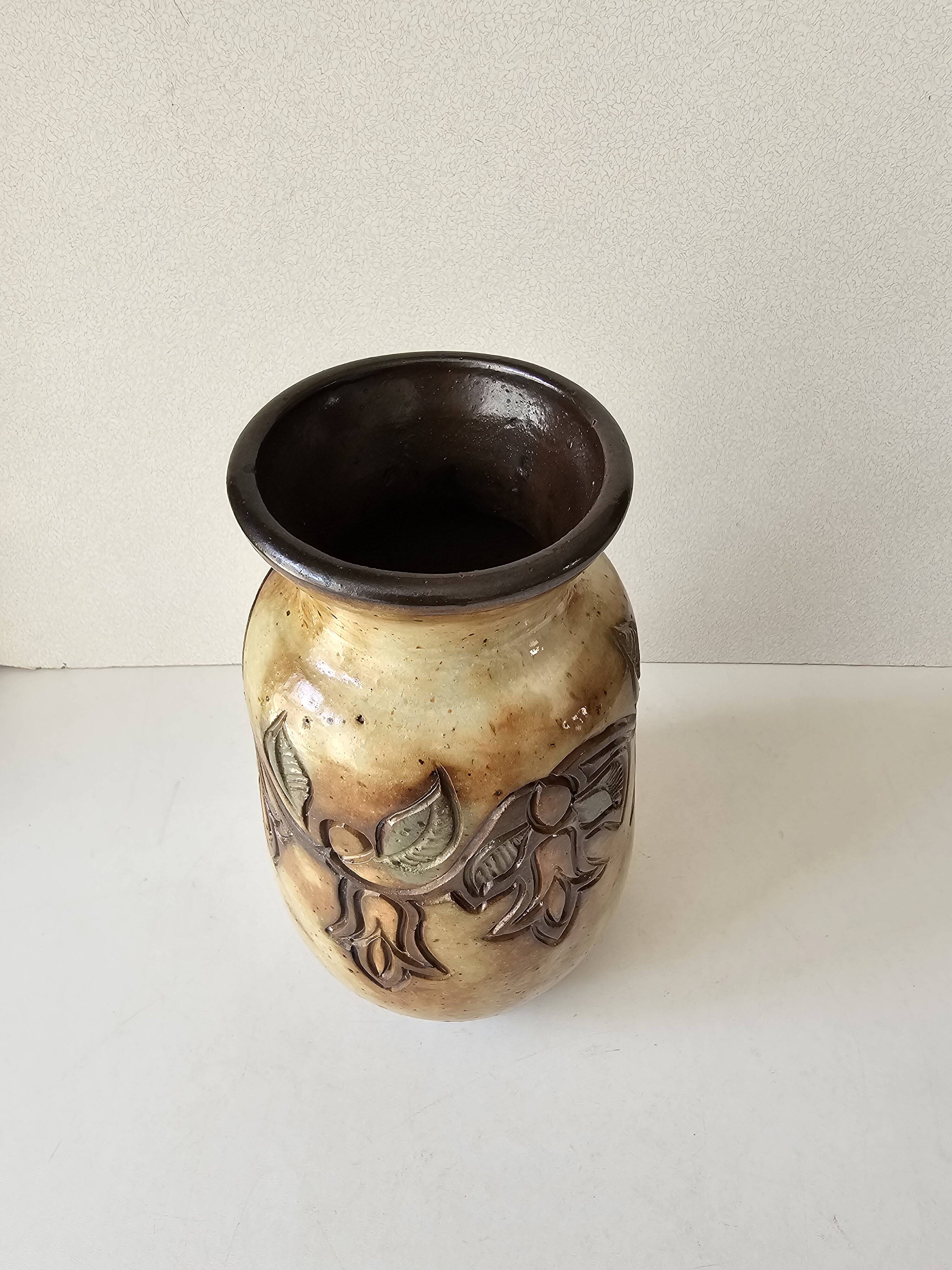 Art Deco ceramic stoneware vase signed Roger GUERIN (1896-1954)