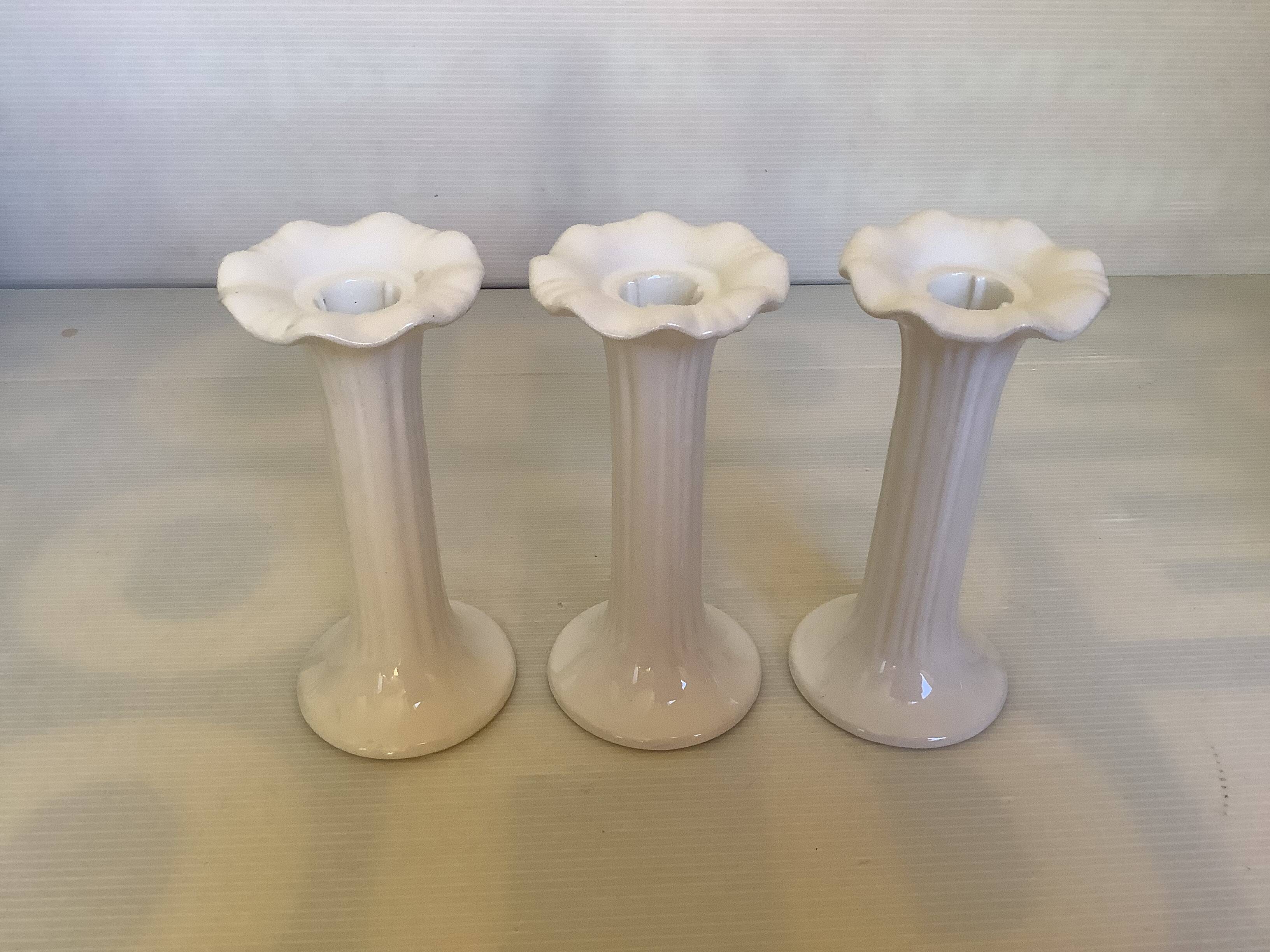 Trio of flower candle holders Fereiras Portugal