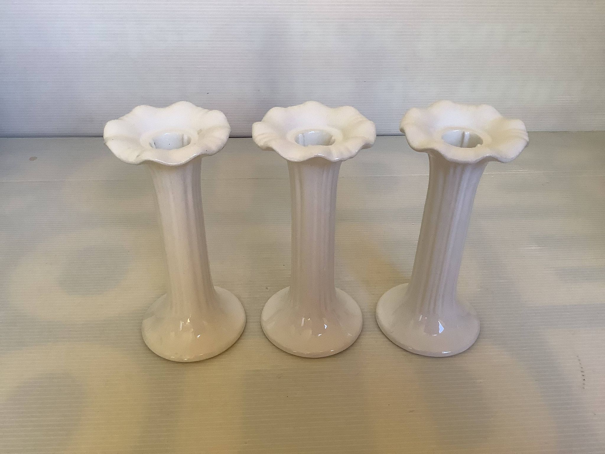 Trio of flower candle holders Fereiras Portugal