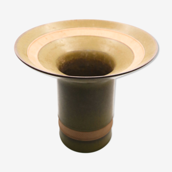 Corolla vase in olive green sandstone from the Sixties by Rosenthal Studio Linie