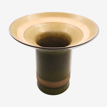 Vase corolle en grès vert olive des Sixties de Rosenthal Studio Linie
