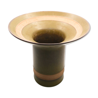 Corolla vase in olive green sandstone from the Sixties by Rosenthal Studio Linie