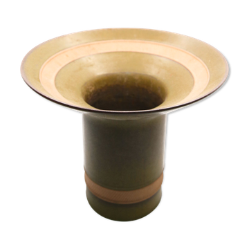 Corolla vase in olive green sandstone from the Sixties by Rosenthal Studio Linie