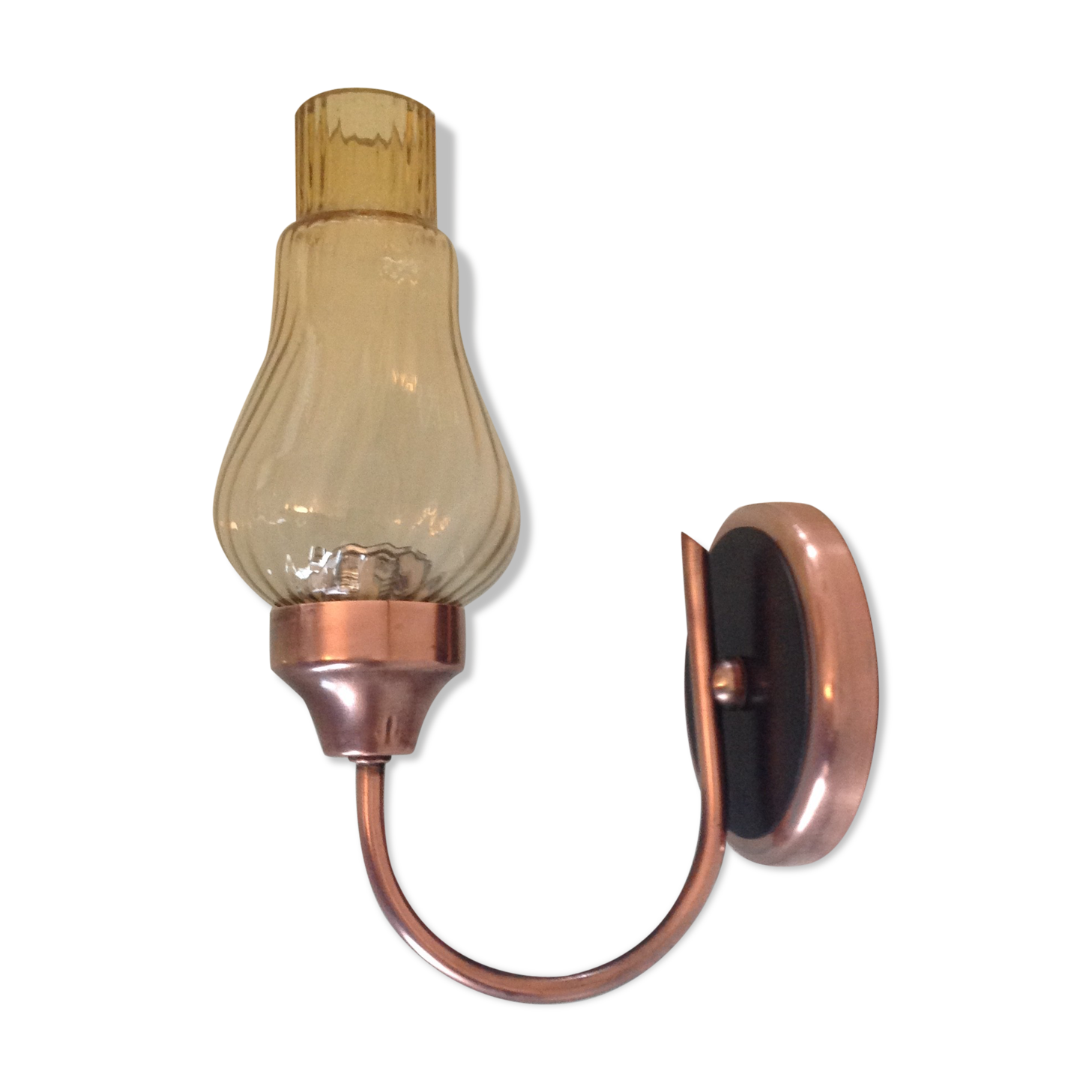 Vintage brass wall and smoked glass