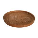 Large platter vintage rattan