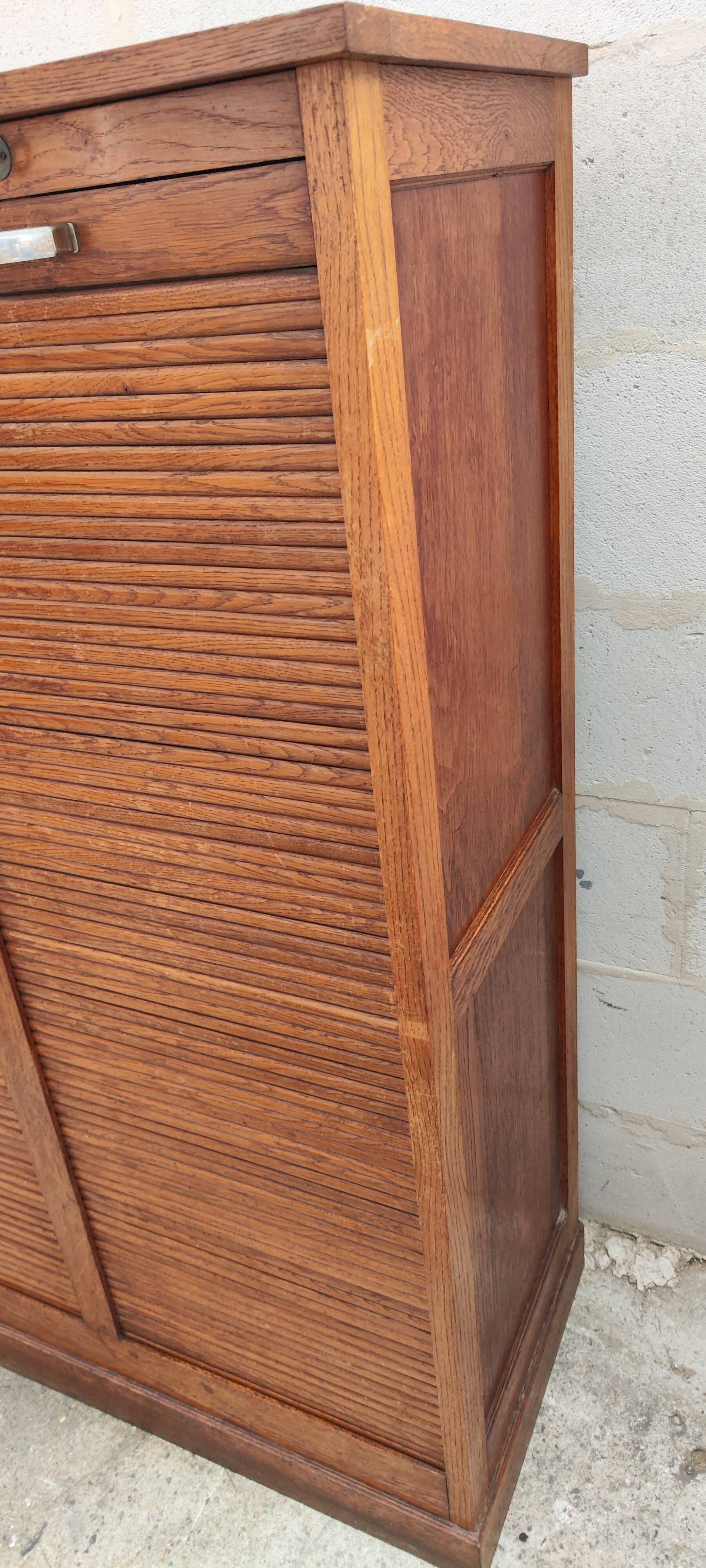 old double filing cabinet with curtains in oak professional furniture