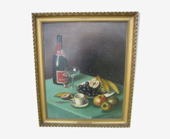 Anciènne peinture nature morte aux fruits