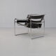 Marcel Breuer “wassily’ B3 chairs black leather for Gavina set/2
