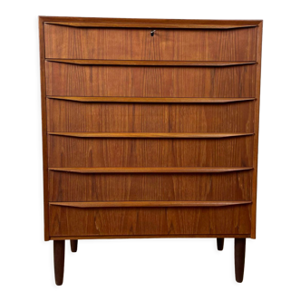 Scandinavian chest of drawers 6 drawers vintage teak, 60s