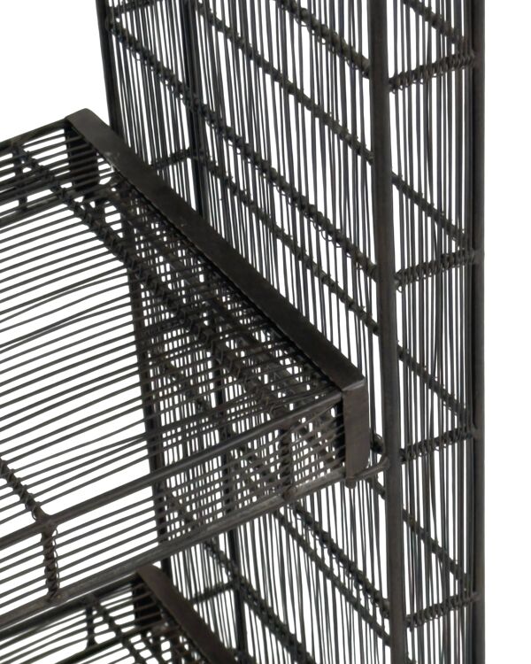 Ensemble de table d'exposition et d'étagères en fil métallique sculptural vintage