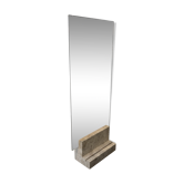 Miroir sur pied 1970 travertin