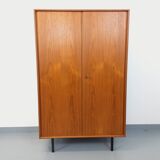 Vintage Scandinavian modernist wardrobe in teak and metal from the 1960s.