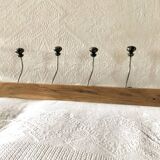 Wooden coat hook with 6 double hooks
