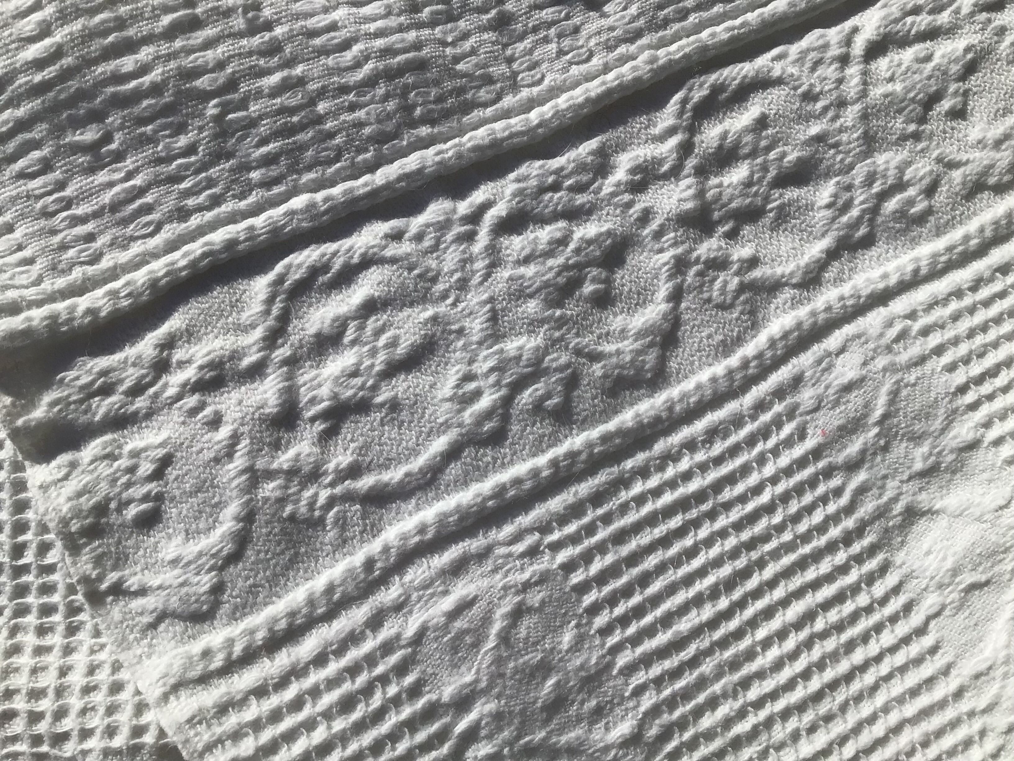 Monogram towel AB honeycomb cotton fringed old