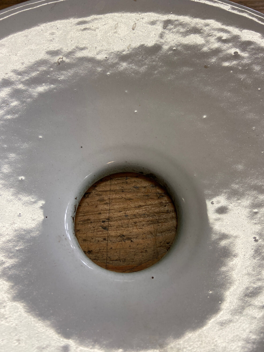 Green enameled sheet metal pendant light