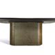 Table basse brutaliste Paul Kingma - pierre, ardoise et laiton