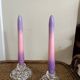 Superb pair of crystal candlesticks model "Organdi" by Crystal d'Ar.