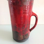 Pitcher in glazed red ceramic / vintag 60s-70s
