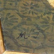 Signed Antique French Oil Painting – Cardinals in Luxurious Setting, 19th C