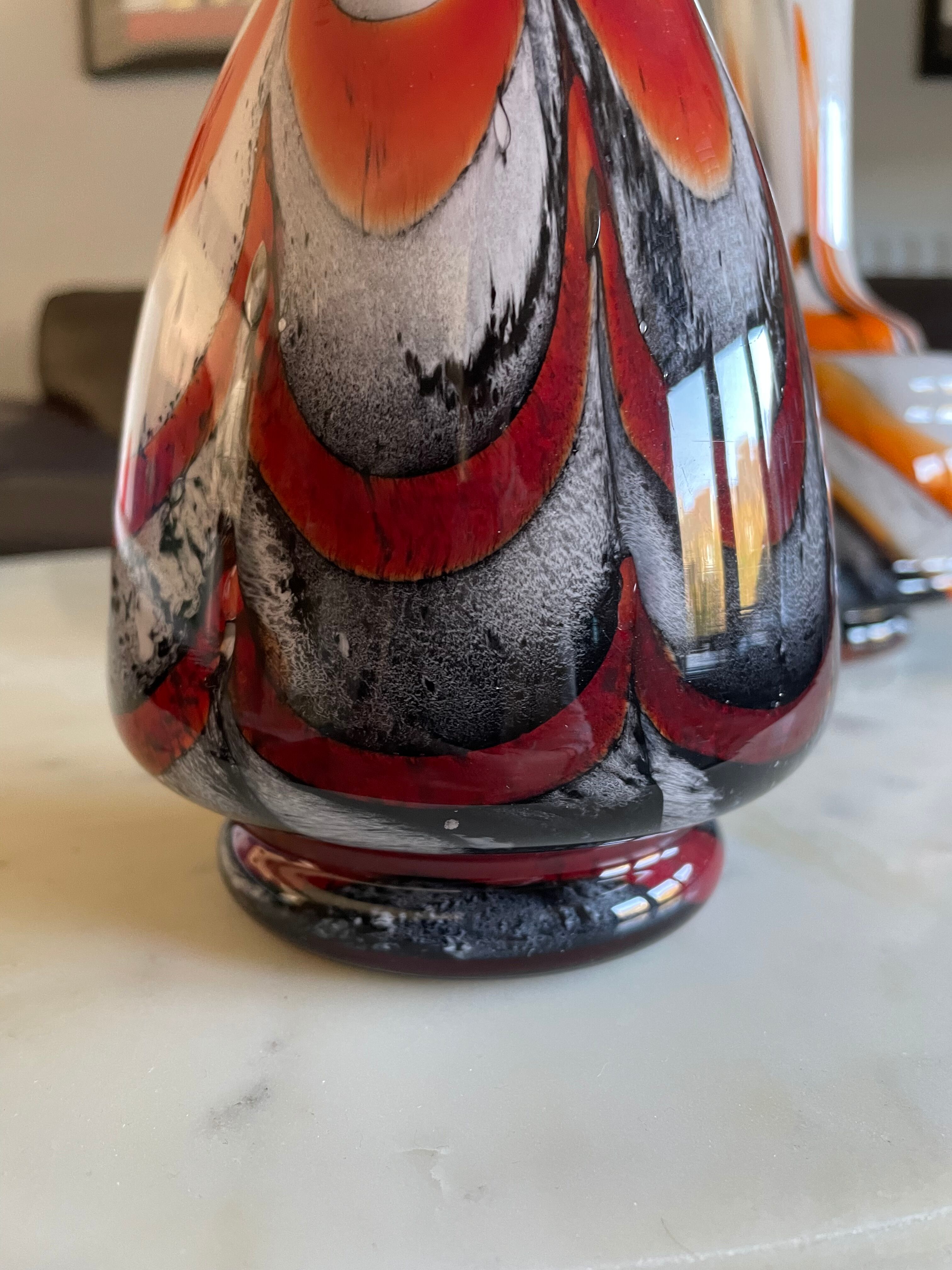 Set of two vintage Murano vases in blown glass