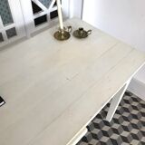 Old white wooden table