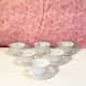 6 vintage white and gold porcelain teacups – 50s style – paste