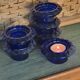 Navy blue candle holders