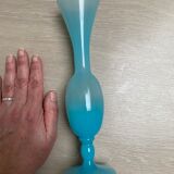 Blue opaline glass soliflore vase