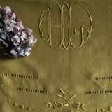 Old cloth in pure thread washed linen tinted in vermeil