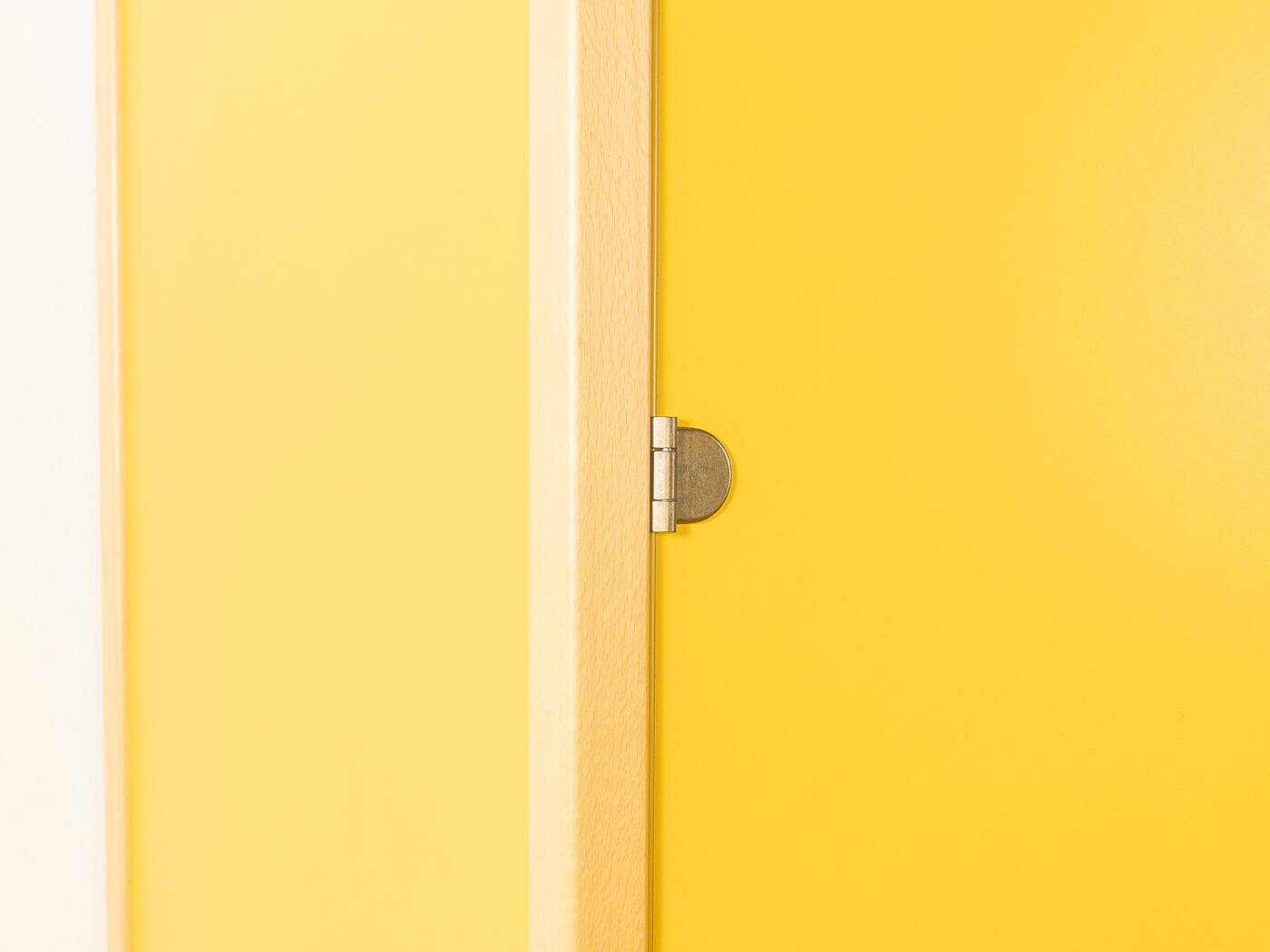 Wardrobe from the Profilsystem collection by Flötotto, 1970s, yellow HPL, beech frame