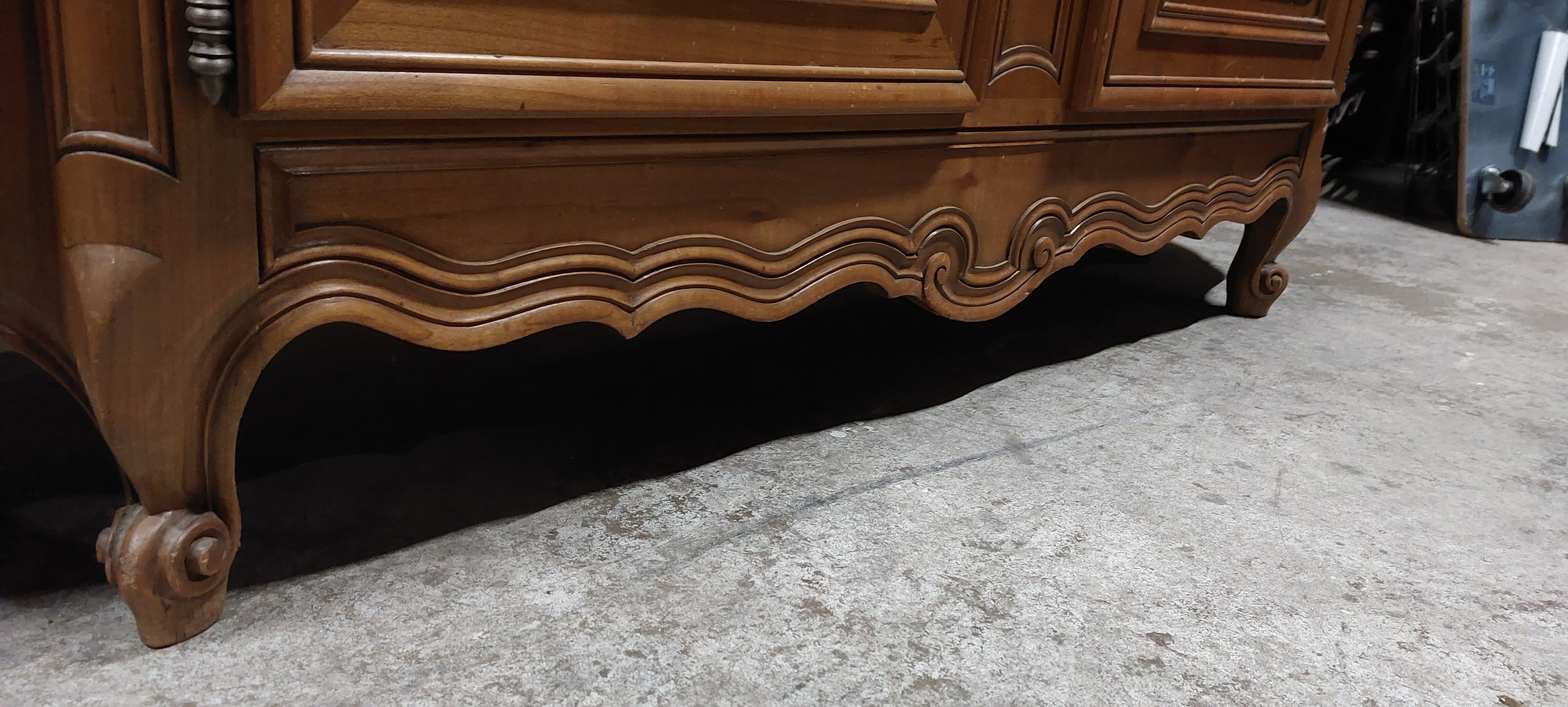 Louis XV style sideboard in cherry wood 4 doors