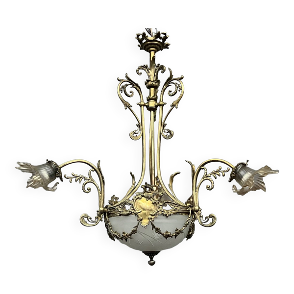 Lustre de style Louis XV. Bronze massif, cristal. — Beyit