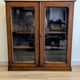 Victorian English mahogany display cabinet, elegant showcase furniture.
