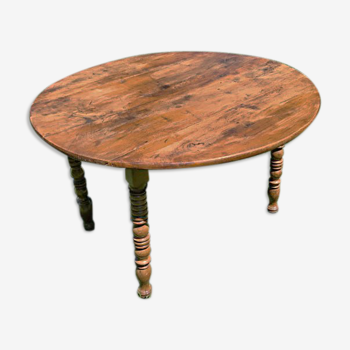 Folding round table, wood