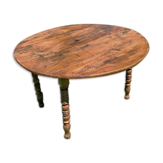 Folding round table, wood
