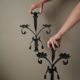 Pair of candelabra candlesticks wrought iron candlesticks handcrafted brutalist decoration
