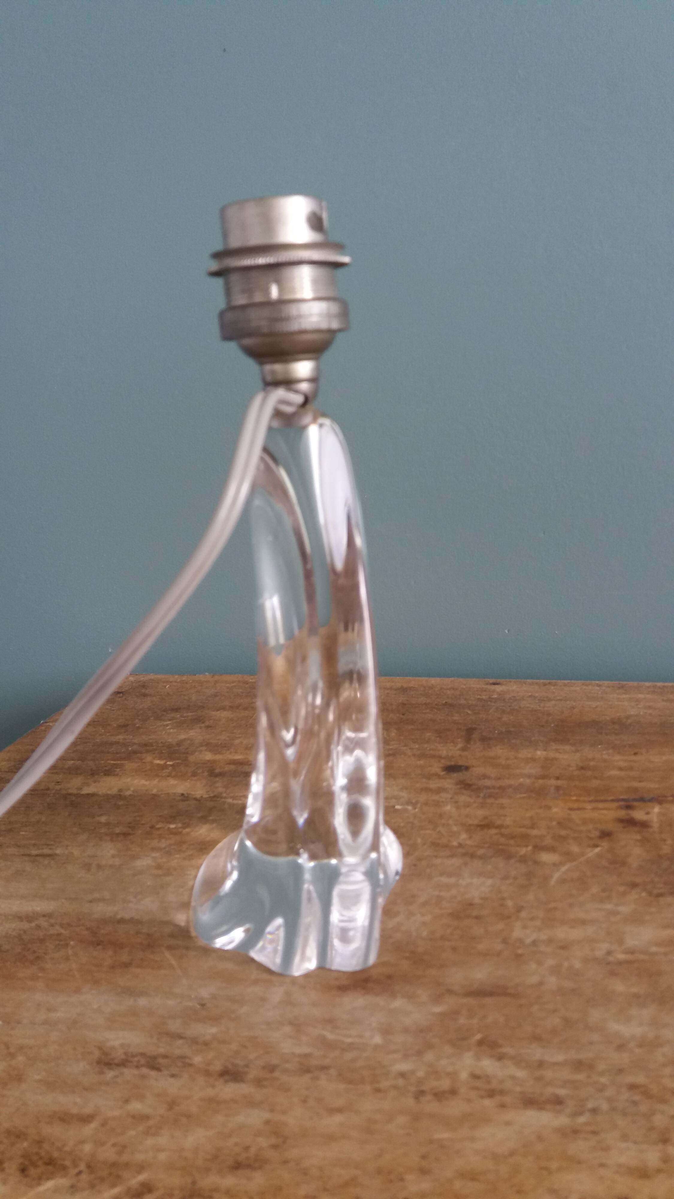 Lampe en cristal Daum France pied forme libre