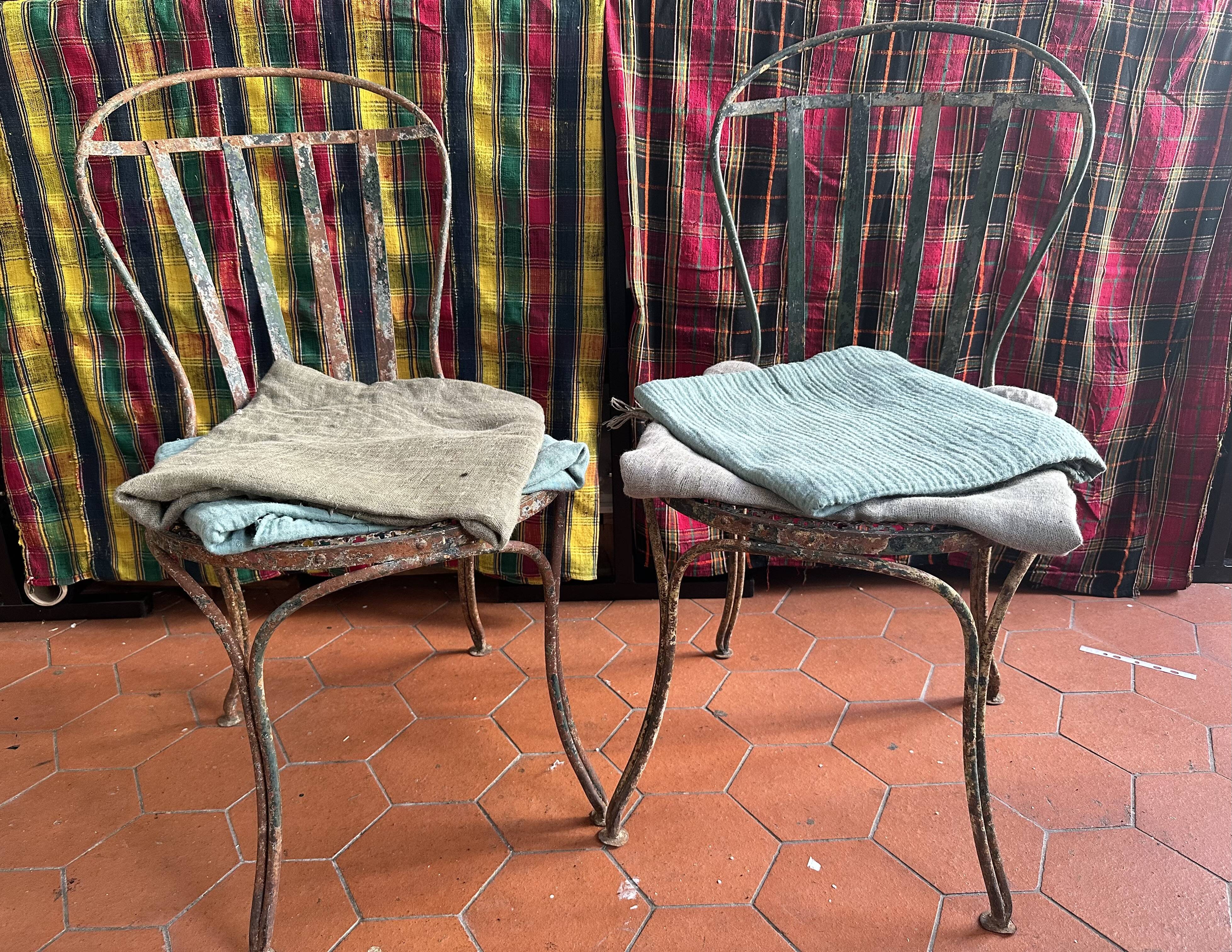 Chaise de jardin en fer peint XIXe